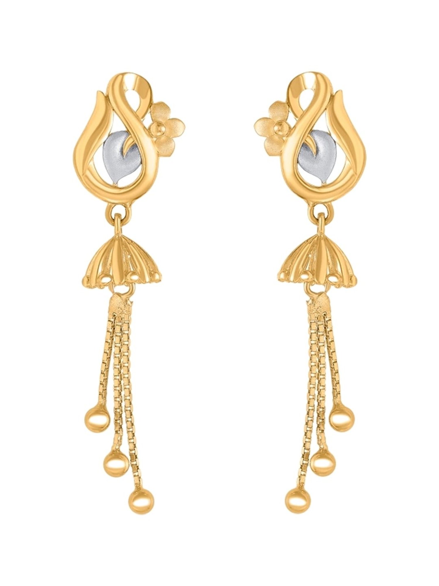 P.N.Gadgil Jewellers 22 Karat (916) BSI Hallmarked Yellow Gold Mystic Dew DanglerEarring For Woman