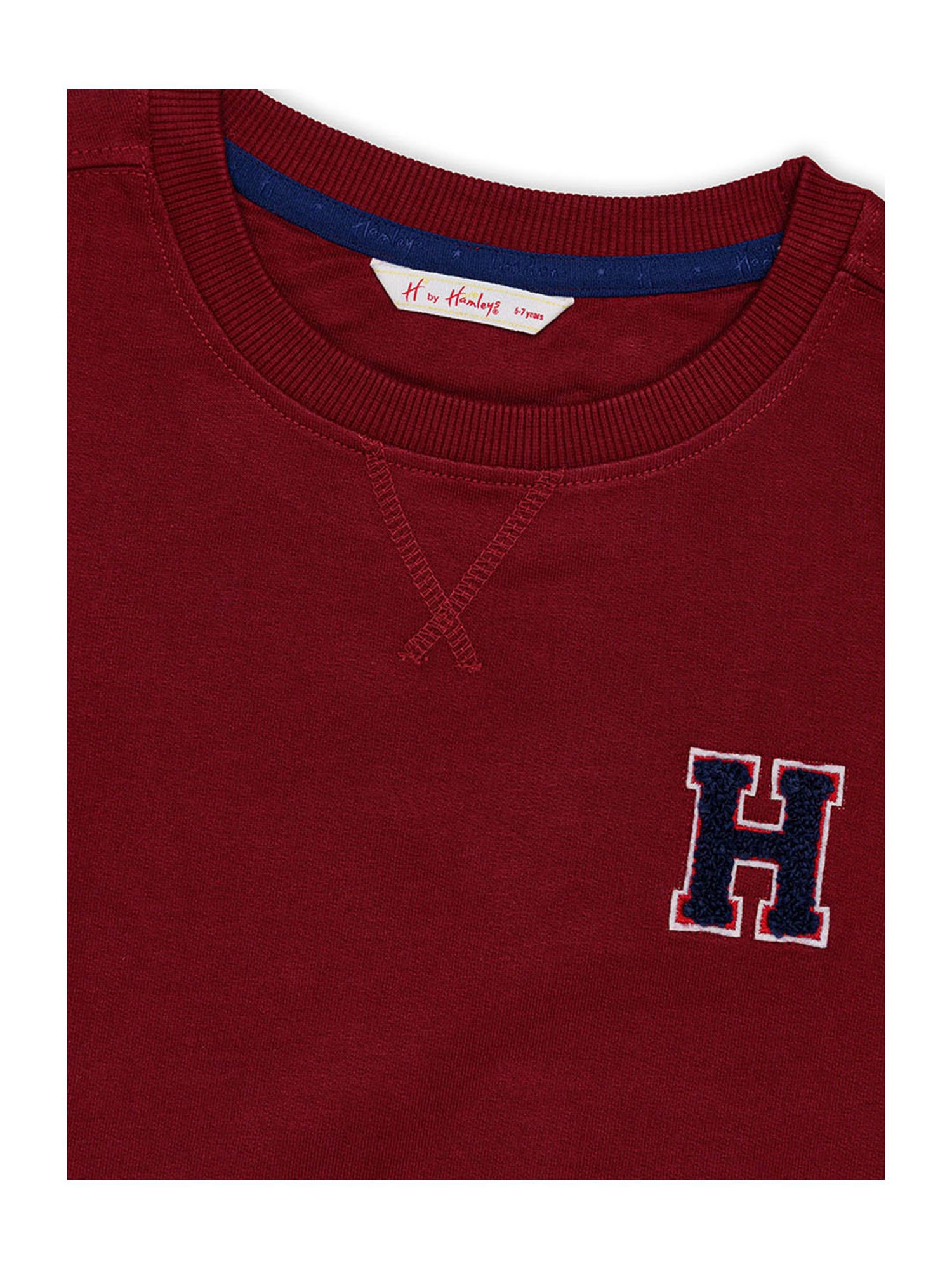 H by Hamleys Boys Wine Solid Full Sleeves Sweatshirt