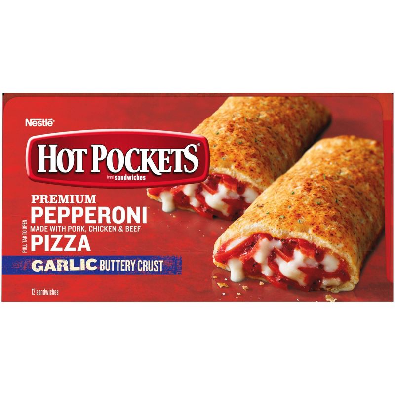 Hot Pockets Garlic Buttery Crust Frozen Pepperoni Pizza Value Pack - 54oz/12ct