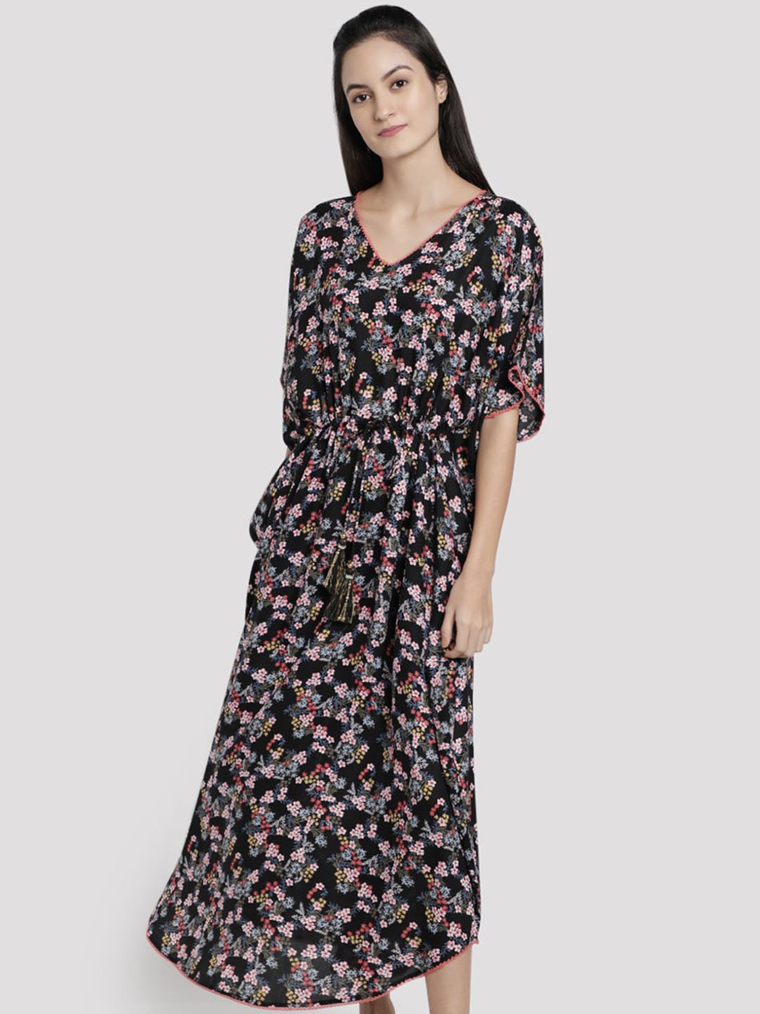 Dusk Attire Black Midnight Garden Kaftan