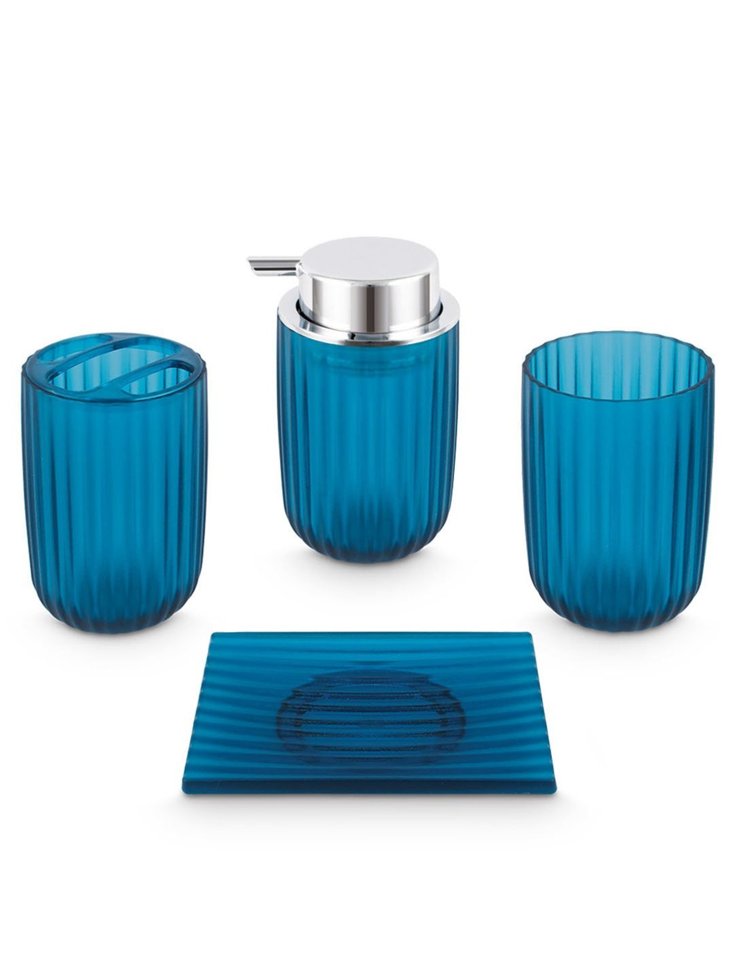 Freelance Blue Acrylic Set of 4 Bathroom Accessories