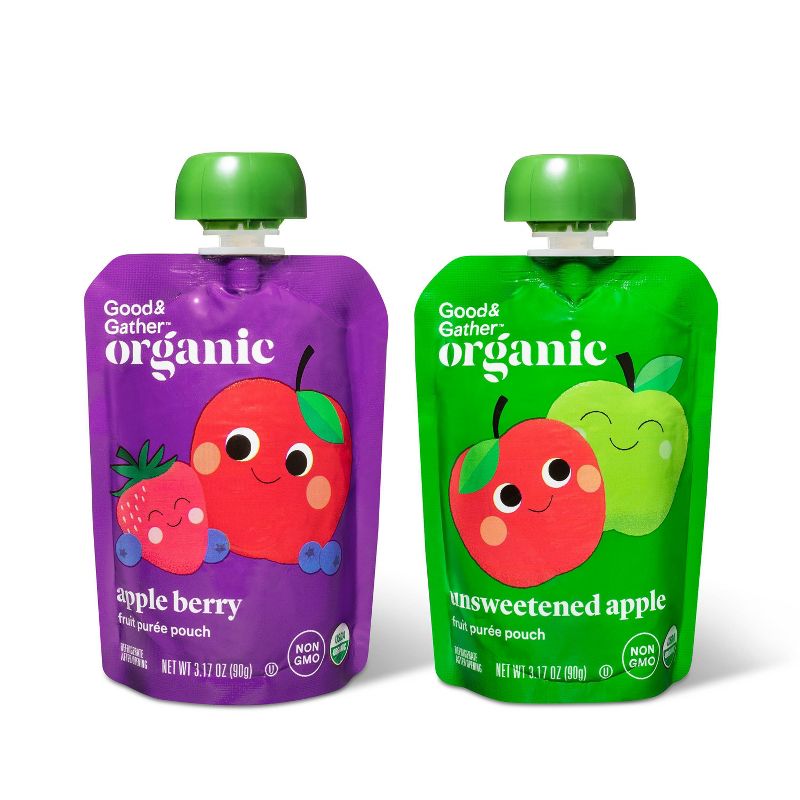 Organic Applesauce Pouches - Apple Carrot & Apple Spinach - 24ct - Good & Gather™