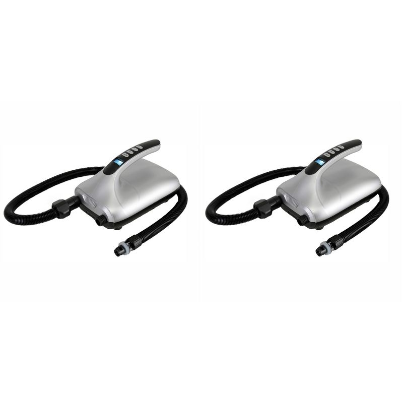 SereneLife Portable Digital Electric Air Pump Inflator Compressor with Detachable Hose for Watersports, Pool Inflatables, & SUP Paddleboards (2 Pack)