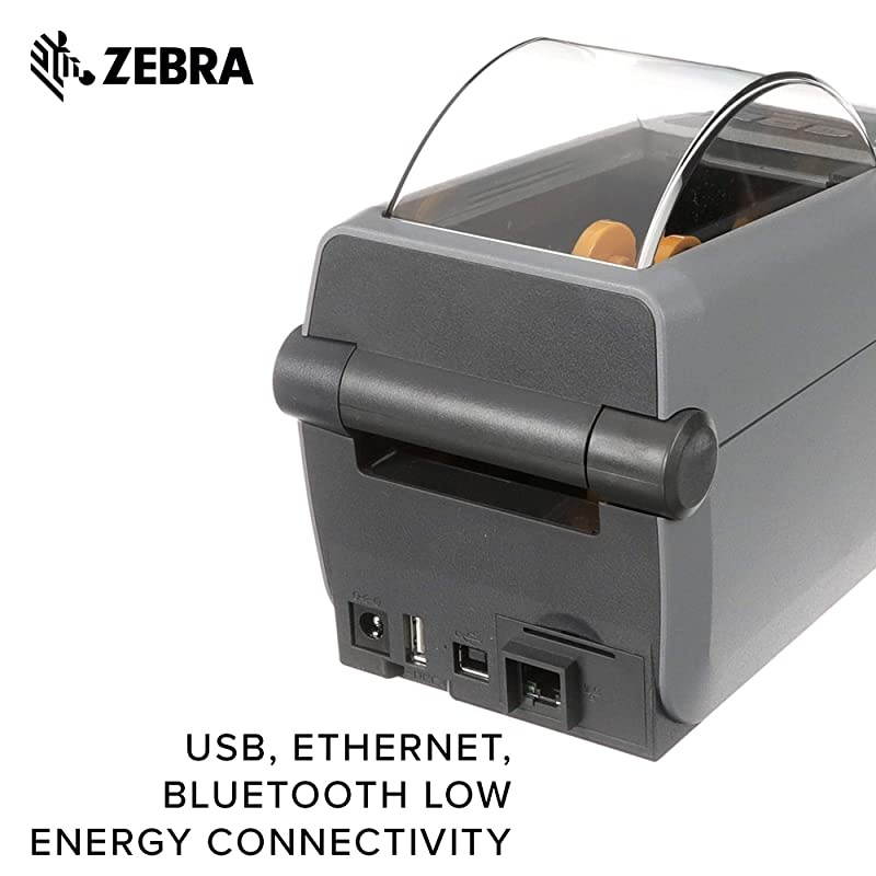 ZD410 Direct Thermal Desktop Printer Print Width of 2 in USB Ethernet Connectivity ZD41022D01E00EZ