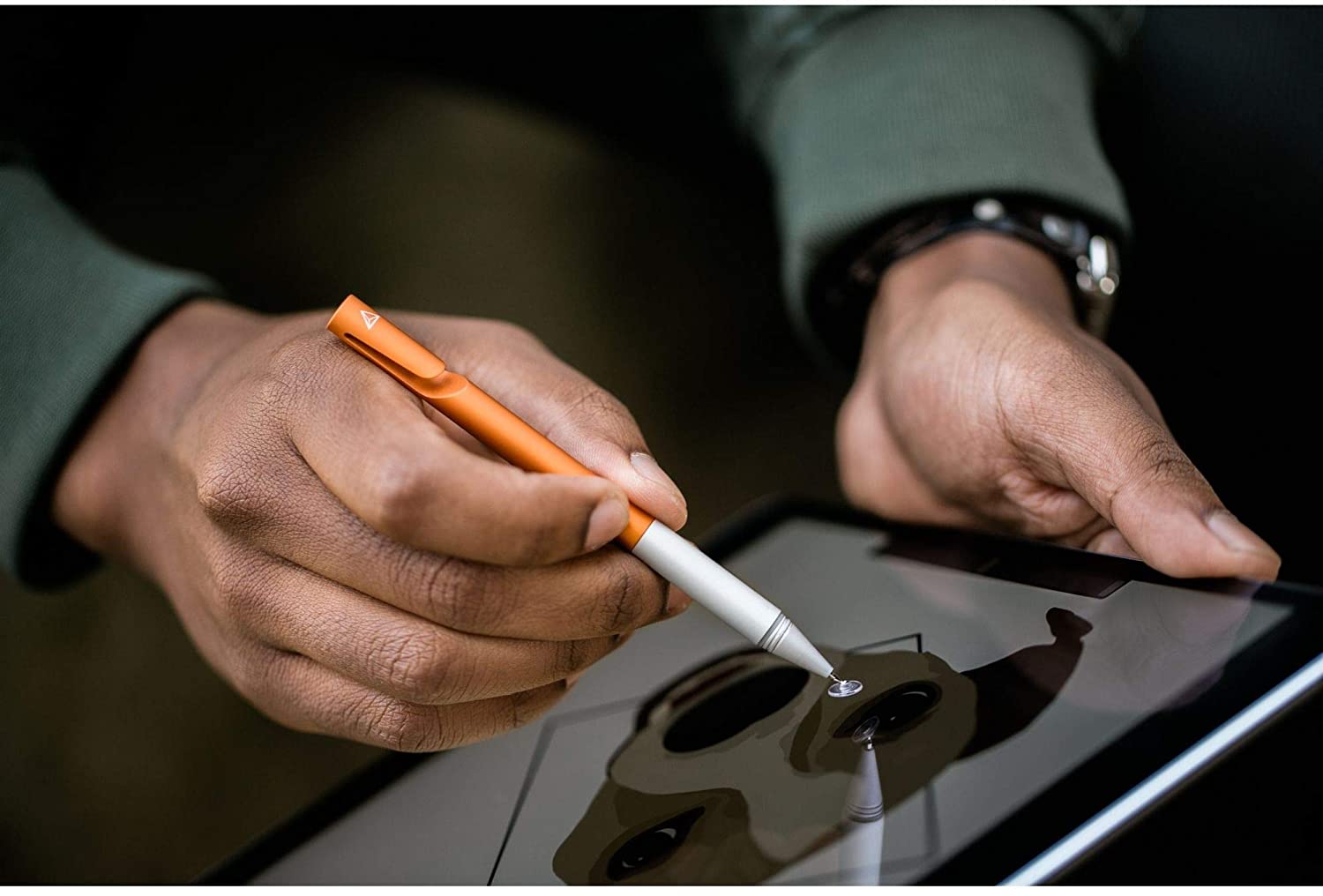 Adonit Mini 4 (Orange) A Pocket-Sized Stylus with Precision Disc, Stylish Laser Cut Clip to Carry Universal for iPad ,iPhone 11/ Pro Max /XS/ XR /10 or newer, Samsung Galaxy, Android Tablets