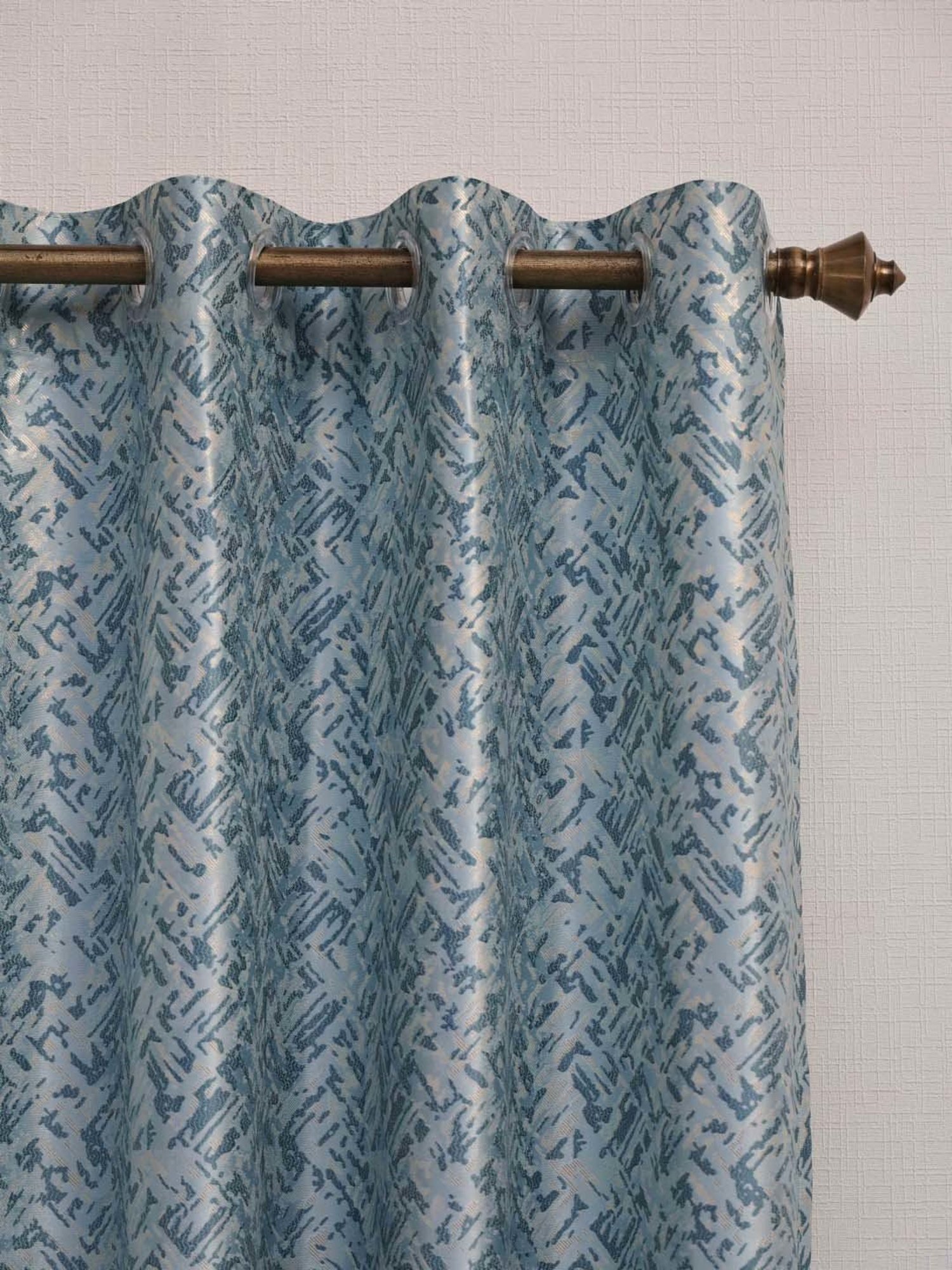 Ariana Chippy Blue Polyester 5ft Window Eyelet Curtain