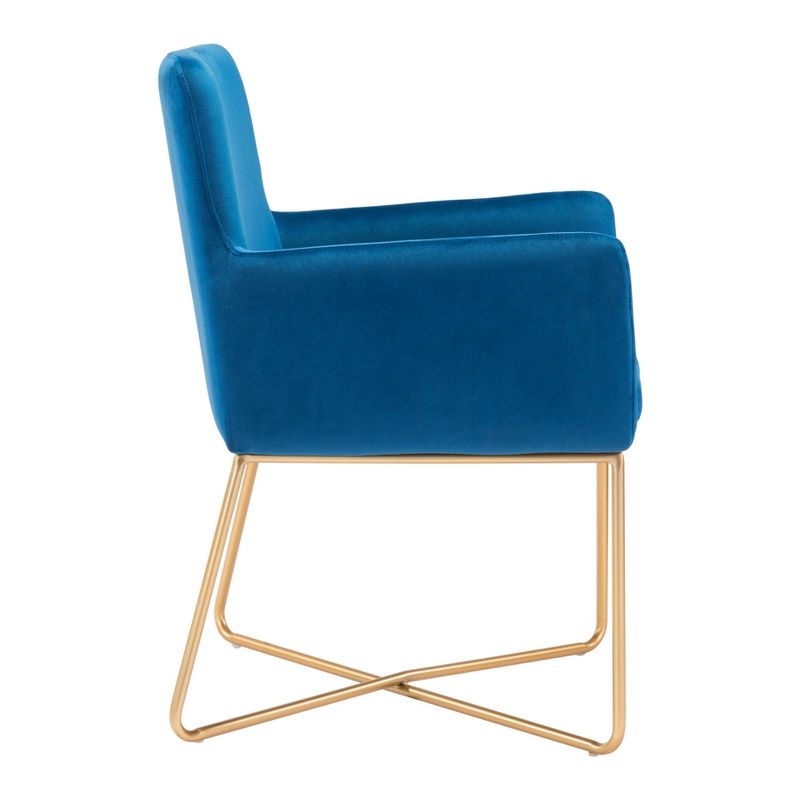 Luxe Velvet Armchair Dark Blue - ZM Home