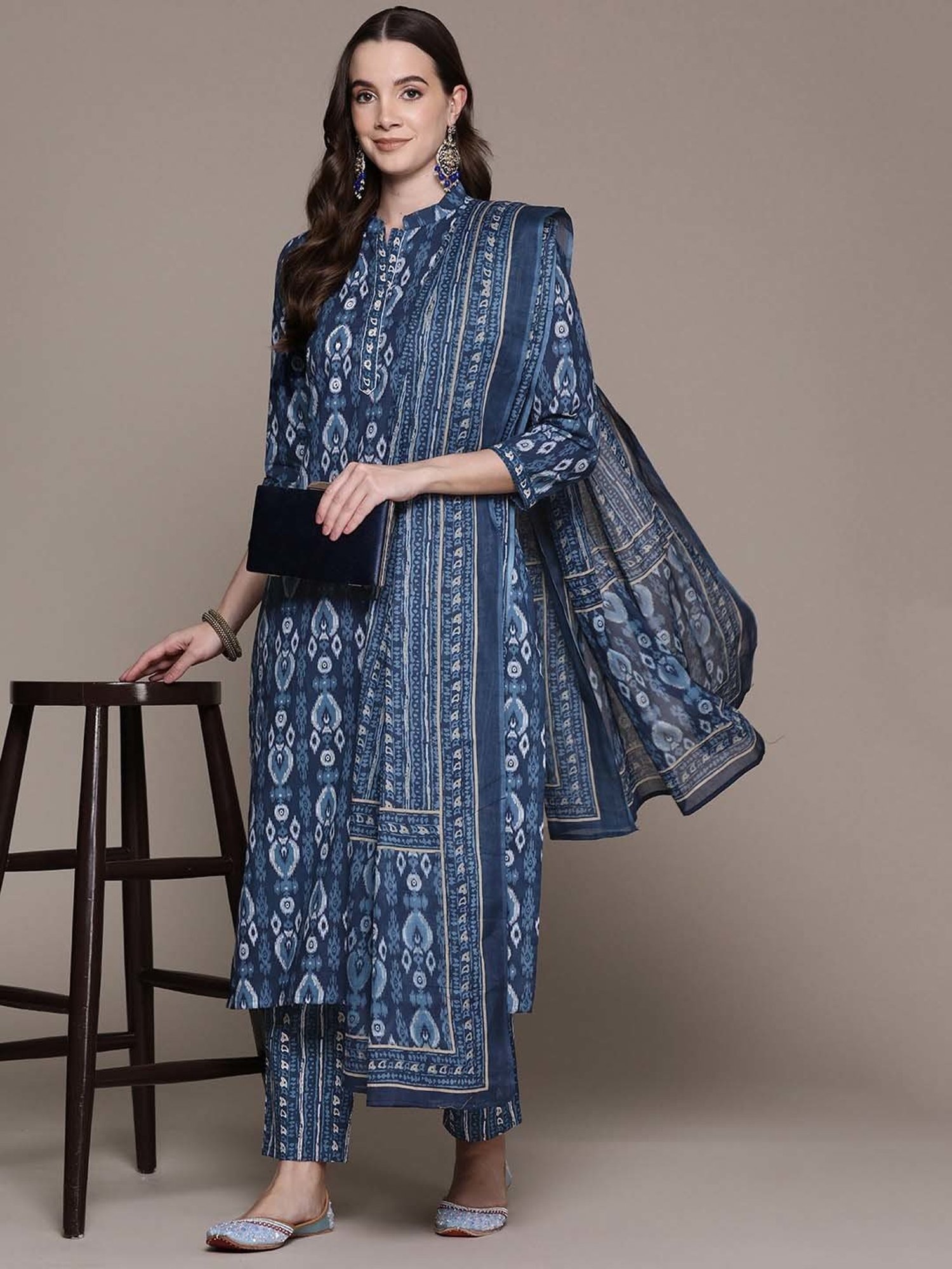 URBAN MYSTIC Black Rayon Embroidered Kurta & Sharara Set