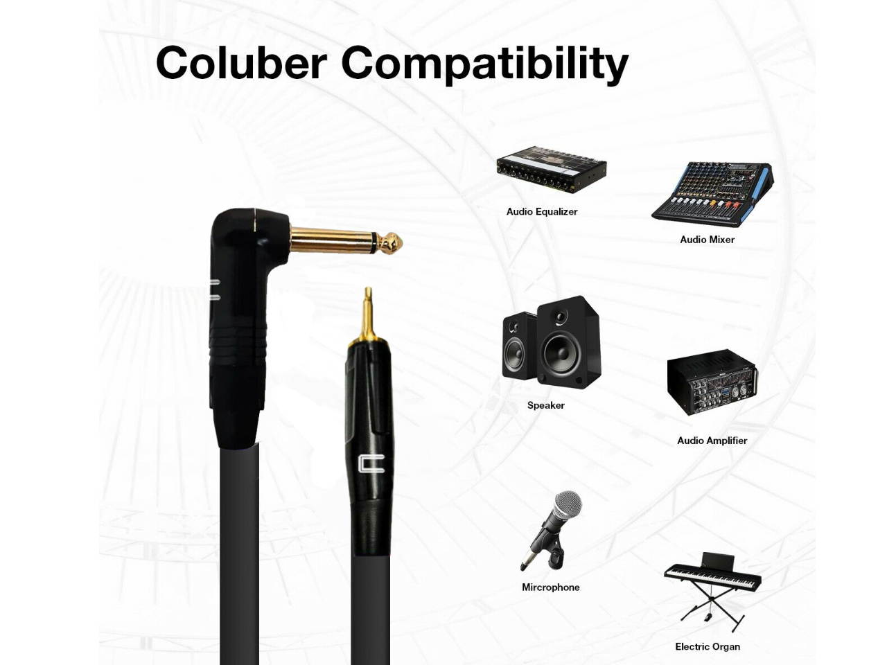 Right Angle 1/4 TS - 3.5 TS Male Unbalanced Mono Cable Custom Length, Color Cord