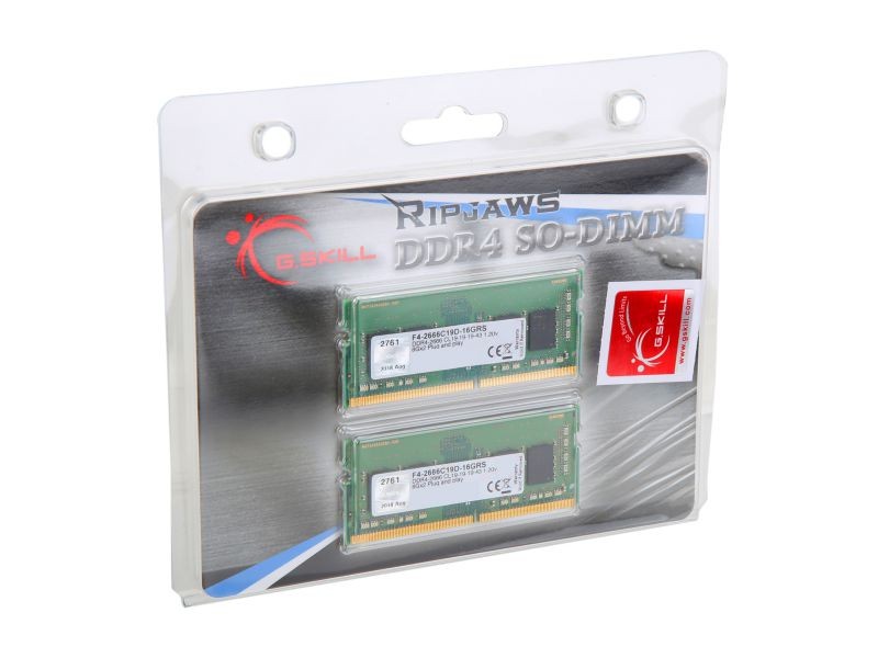 G.SKILL Ripjaws SO-DIMM 8GB 260-Pin DDR4 SO-DIMM DDR4 3200 (PC4 25600) Laptop Memory Model F4-3200C18S-8GRS
