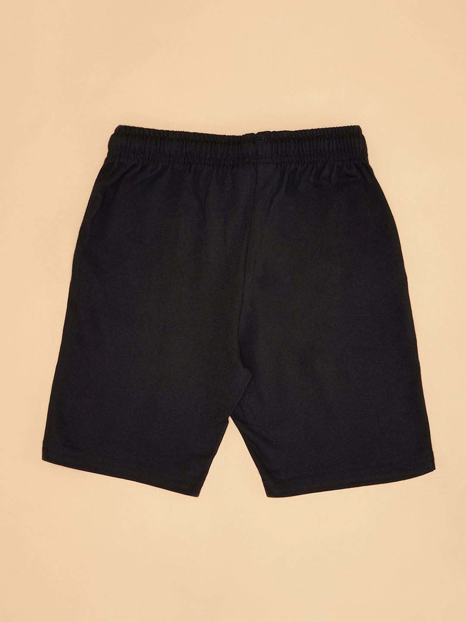 Pantaloons Junior Kids Jet Black Cotton Solid Shorts