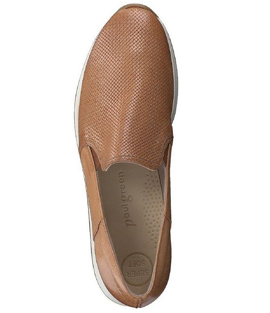 Paul Green Ivy Leather Woven Embossed Slip-On Loafers
