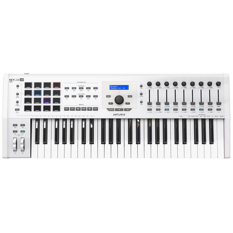 Arturia KeyLab MKII 49 White Bundle with On-Stage KPK6520 Keyboard Pack
