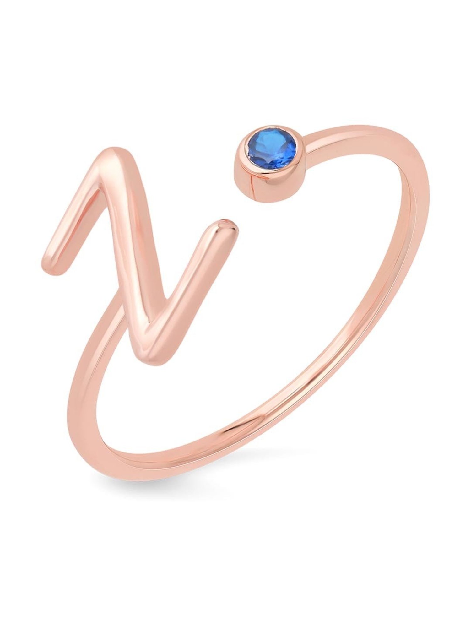 Malabar Gold and Diamonds 14k Gold Alphabet Z Ring for Women