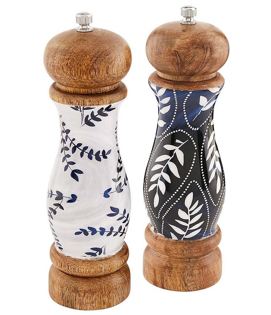 Mud Pie Blue Enamel Salt and Pepper Grinder