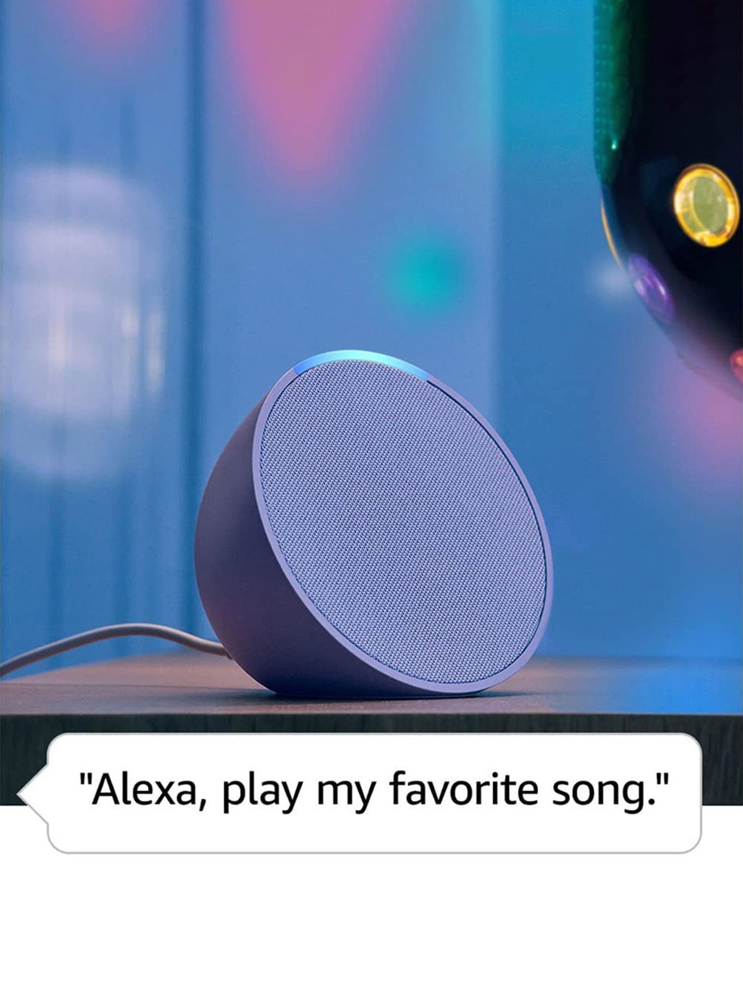 Amazon Echo Pop Smart speaker with Alexa & Bluetooth- Loud sound, balanced bass, crisp vocals, Black