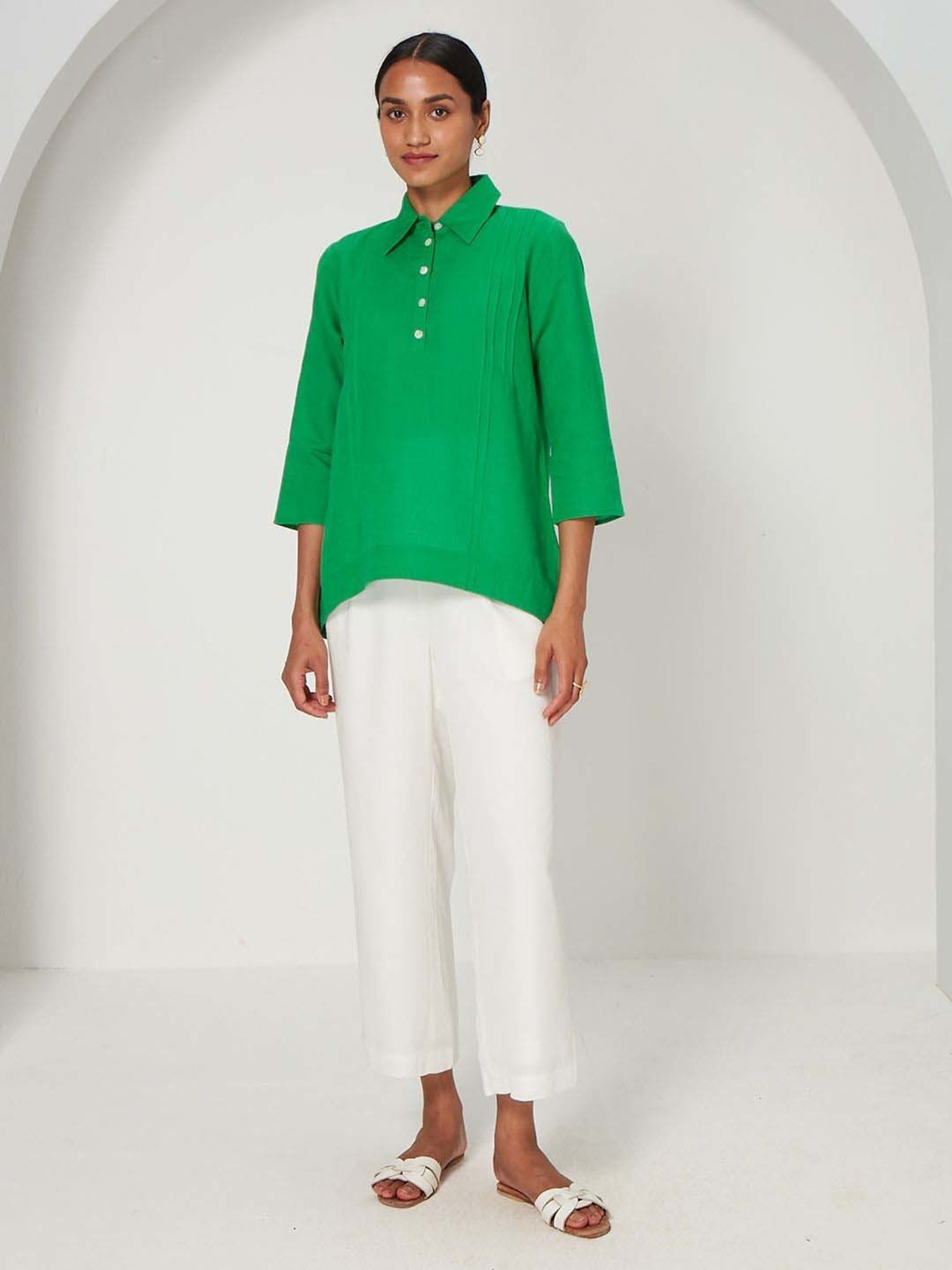 Ancestry Forest Green Regular Fit Top