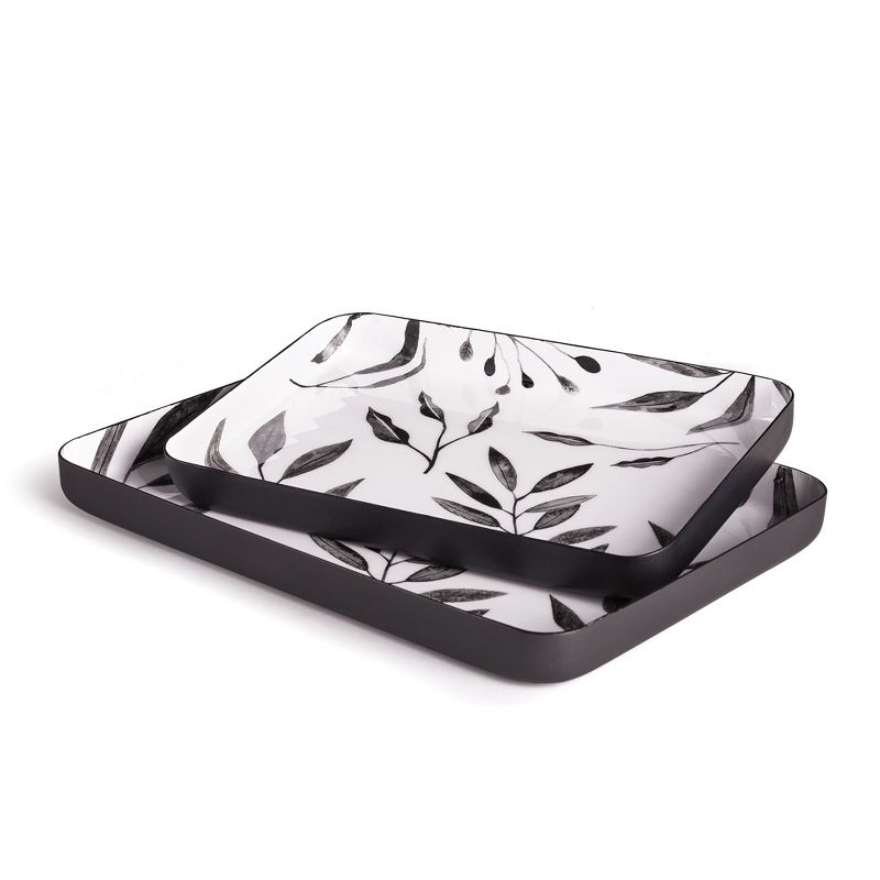 Plum & Post Leaf Rectangular Trays, S/2