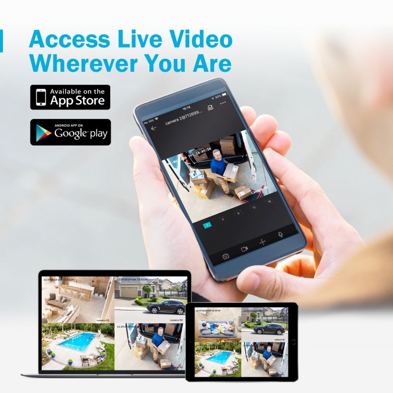 ANNKE 8 Channel CCTV Security Camera System 3MP 5-in-1 DVR with 4&times;1080P HD Weatherproof Cameras, Motion Alert, Remote Access