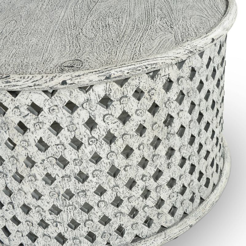 Samir Round Cocktail Table Alabaster - Steve Silver Co.