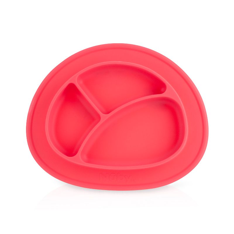 Nuby Oval Sectioned feeding mat   - Pink