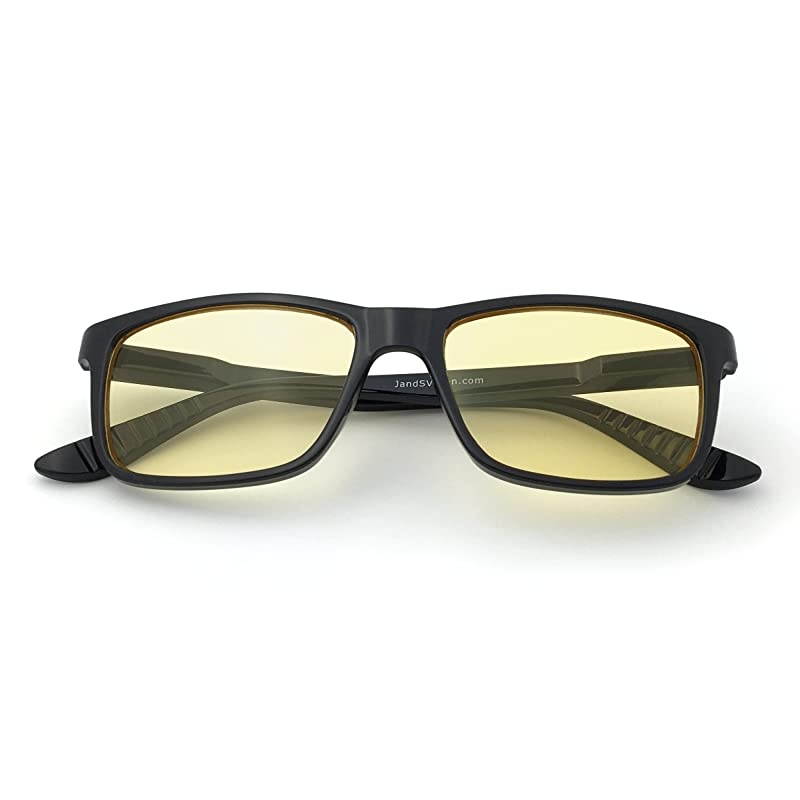 Vision Blue Light Shield Computer ReadingGaming Glasses 00 Magnification Anti Blue Light 100 UV Protection High Definition Lens Classic Rectangle Glossy Black Frame