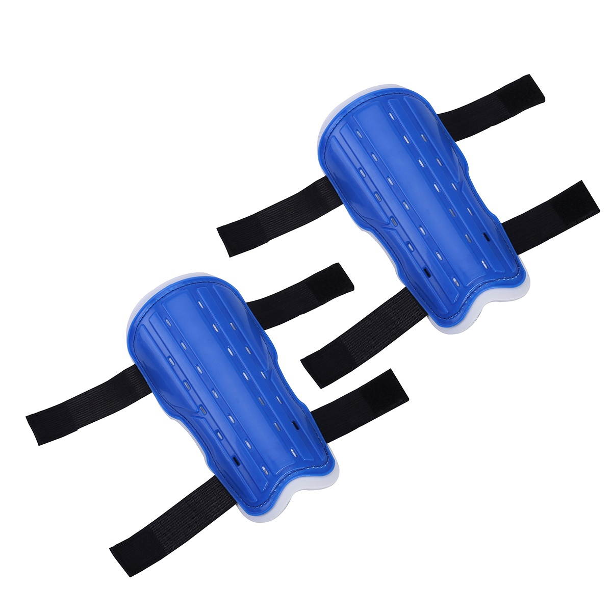 2 Pairs of Kids Soccer Shin Guards Youth Soccer Shin Pads for Boys Girls Lightweight and Breathable Child Calf Protective Gear Soccer Equipment for Children Teenagers Teens (Black and Blue)