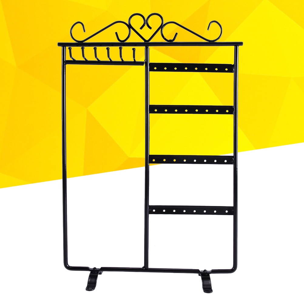 Jewelry Display Stand Iron Jewelry Hanger Organizer Stand for Earrings Bracelets (Black)