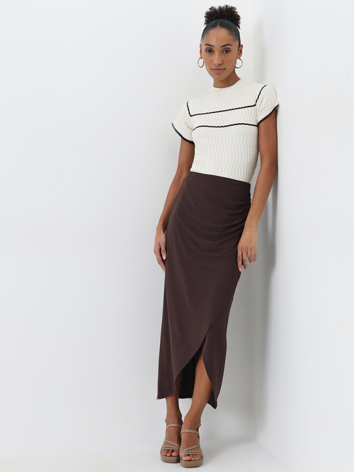 Wardrobe by Westside Ivory Knit-Textured Top