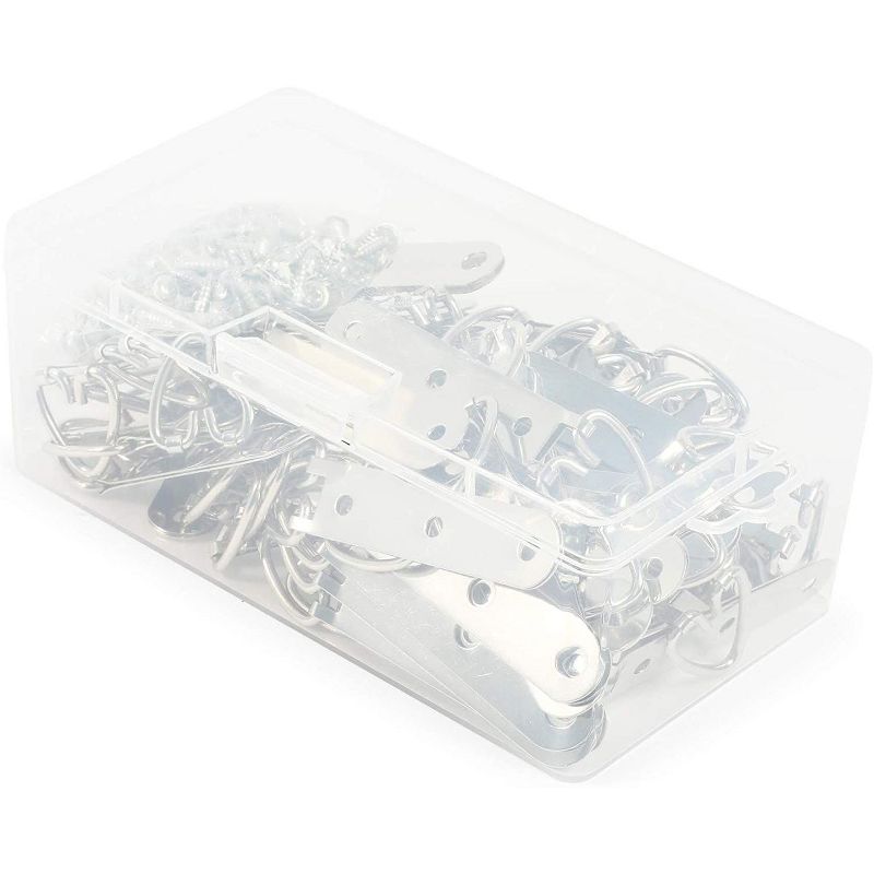 100-Count Metal Sawtooth Picture Frame Hangers with No Nail + Storage Box, 1"