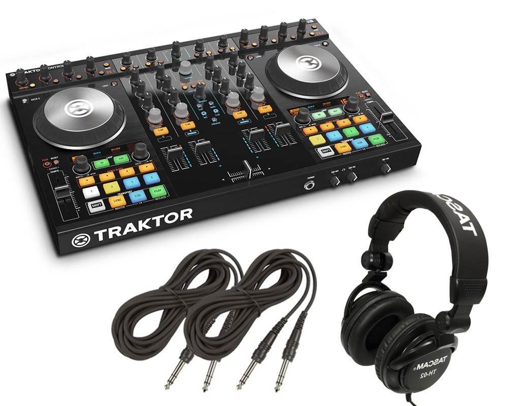 Native Instruments Traktor Kontrol S4 MK2 DJ Controller + Tascam DJ Headphone TH02 + (2) 1/4 cables 18ft ea