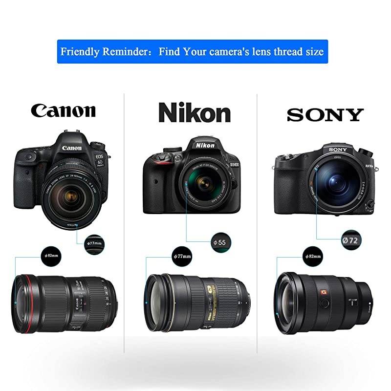 82mm ND64 Filter, 6 Stop Neutral Density Filter for Camera Lenses, 16-Layer Multi-Resistant Coated, German Optics Glass, Weather-Seal ND Filter with Lens Cloth