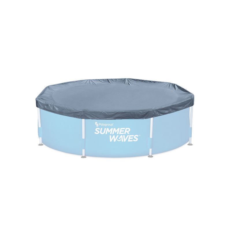 Summer Waves P521600F0 16 Foot Wide Diameter Active Frame Above Ground Round Debris Dirt Insect Pool Cover, Grey (Cover Only)