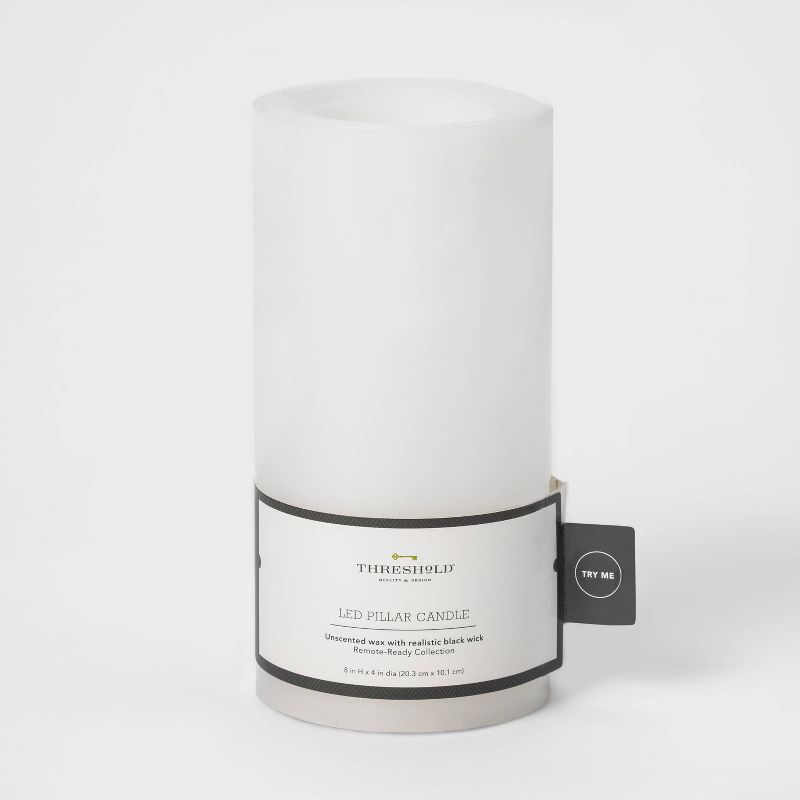 Roman 5" LED Lighted Glittered Church Christmas Pillar Candle - Ivory White