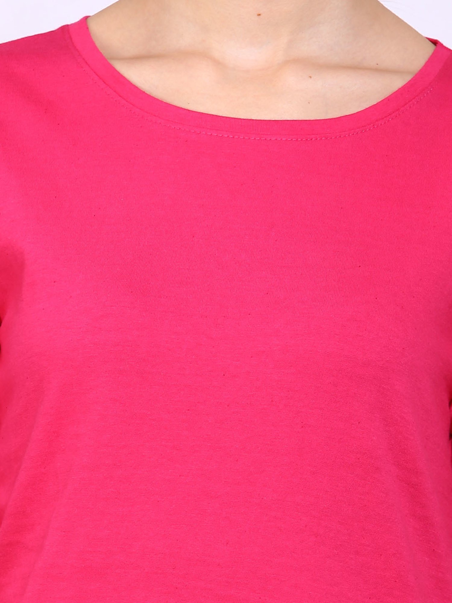 Appulse Dark Pink Cotton Slim Fit T-Shirt