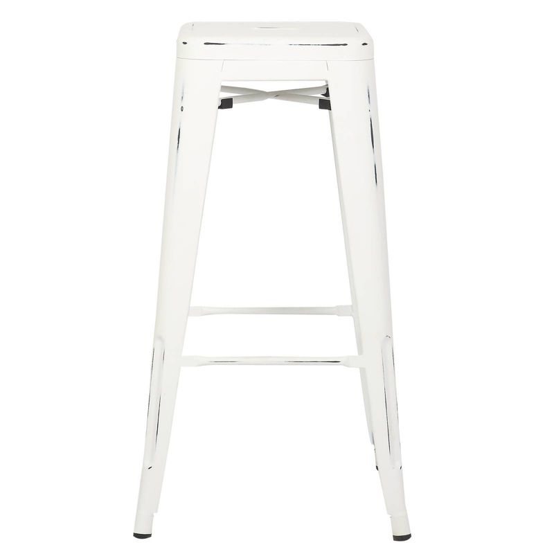 Set of 4 Franco Industrial Barstools Off White - Poly & Bark