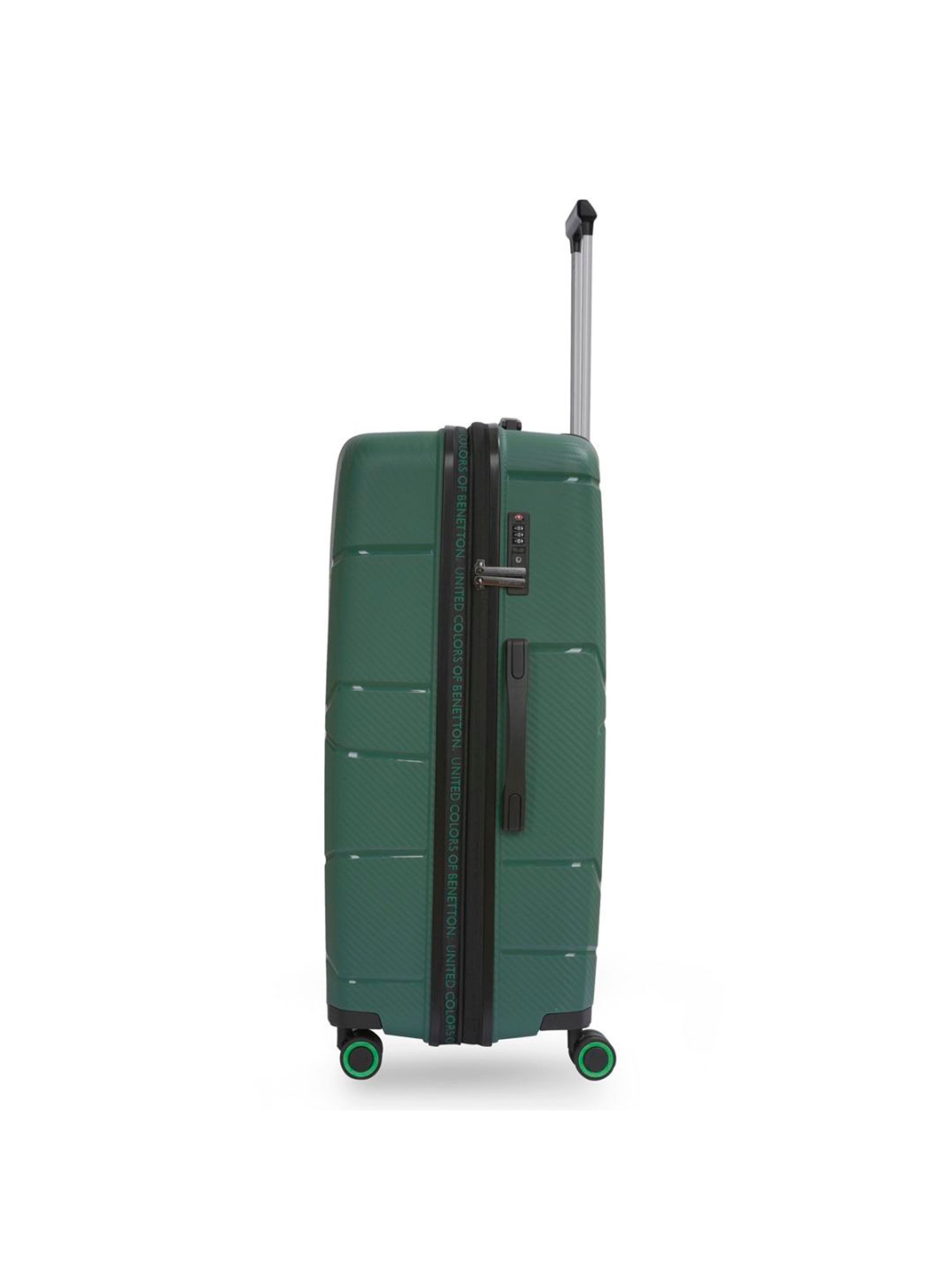 United Colors of Benetton Moonstone Green Textured Hard Large Trolley Bag - 78 Cm