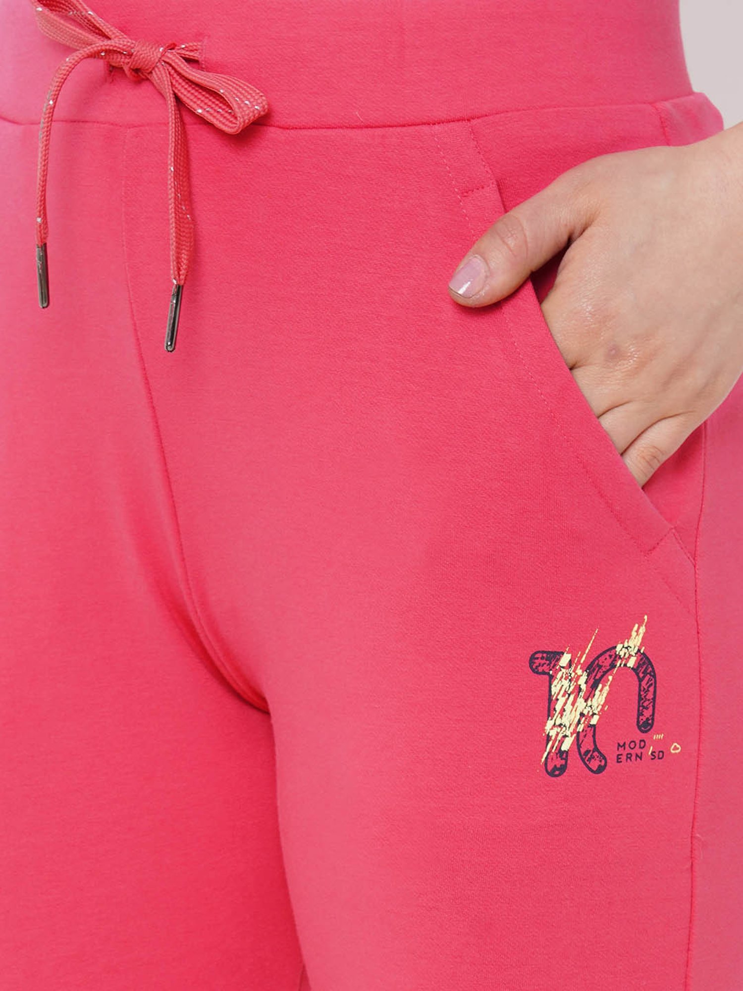 Sweet Dreams Candy Pink High Rise Casual Track Pants