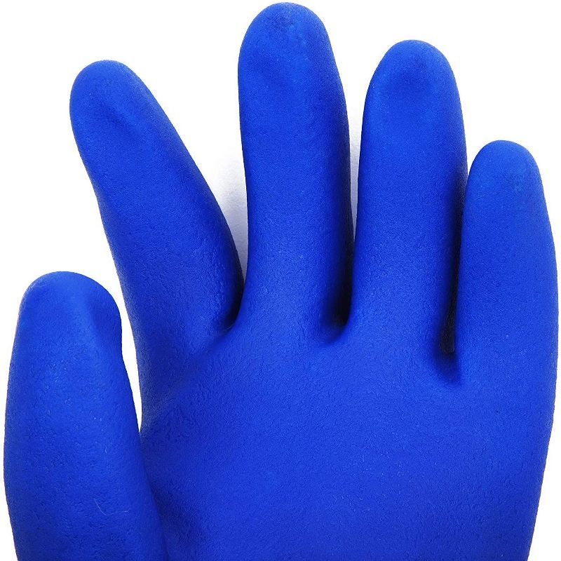 Juvale 2-Pair Reusable Blue Rubber Household Cleaning Gloves, Cotton Lined Dishwashing Kitchen Gloves (XX-Large)