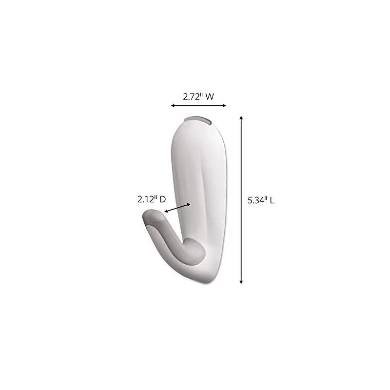 Bathroom Hook with Water-Resistant Strips, 1-Hook, 2-Strips, Organize Damage-Free