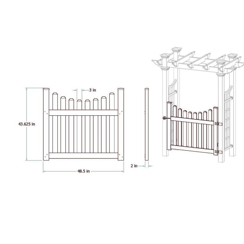 3.6' Cottage Picket Gate - Vita