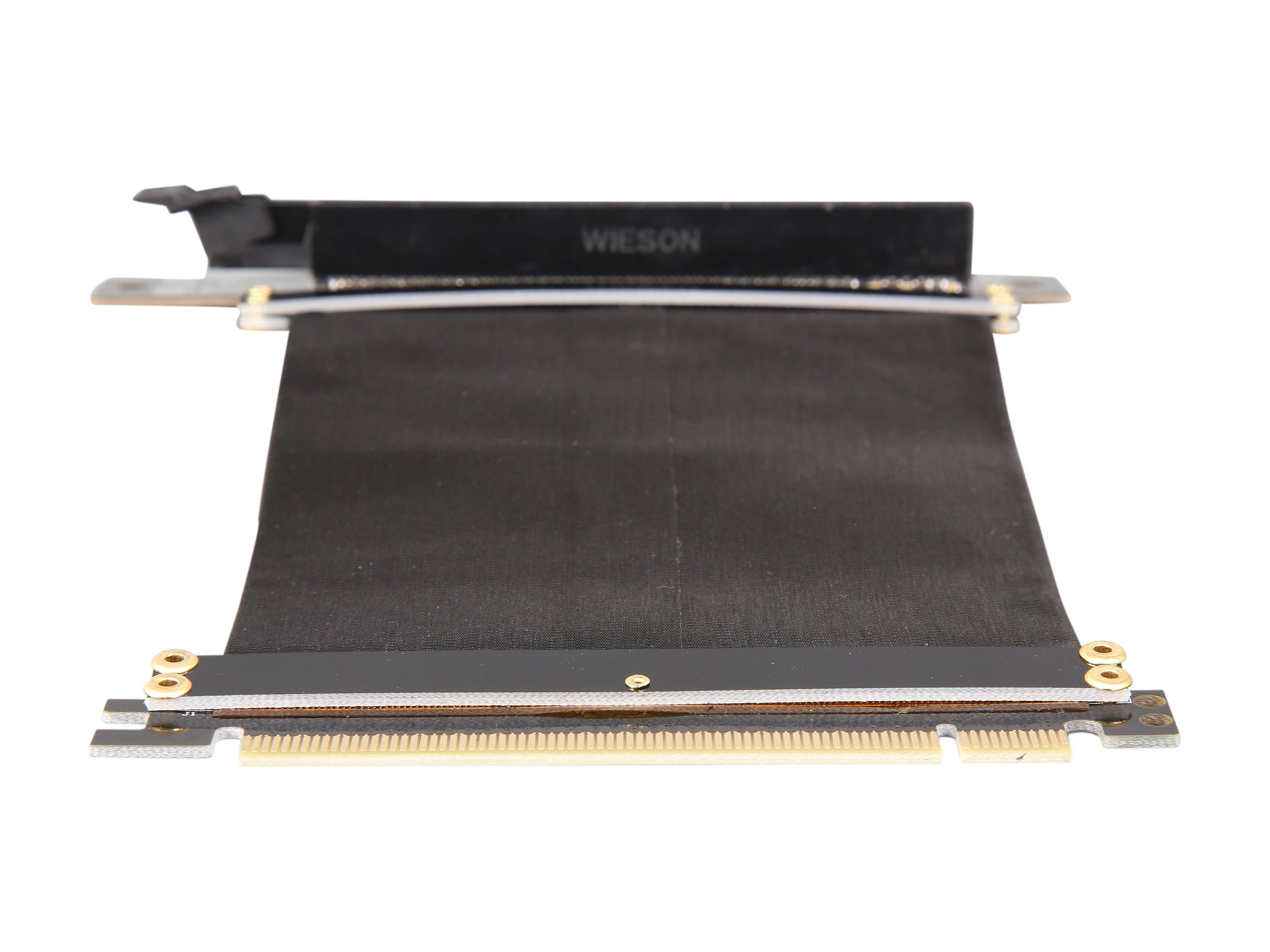 Athena Power 100mm/3.94" CABLE-PCIE16A1-L10V2 90-Degree Left Angle Flexible GPU Server / Gaming PCI-E x16 to x16 3.0 Extender Riser Cable Female to Male