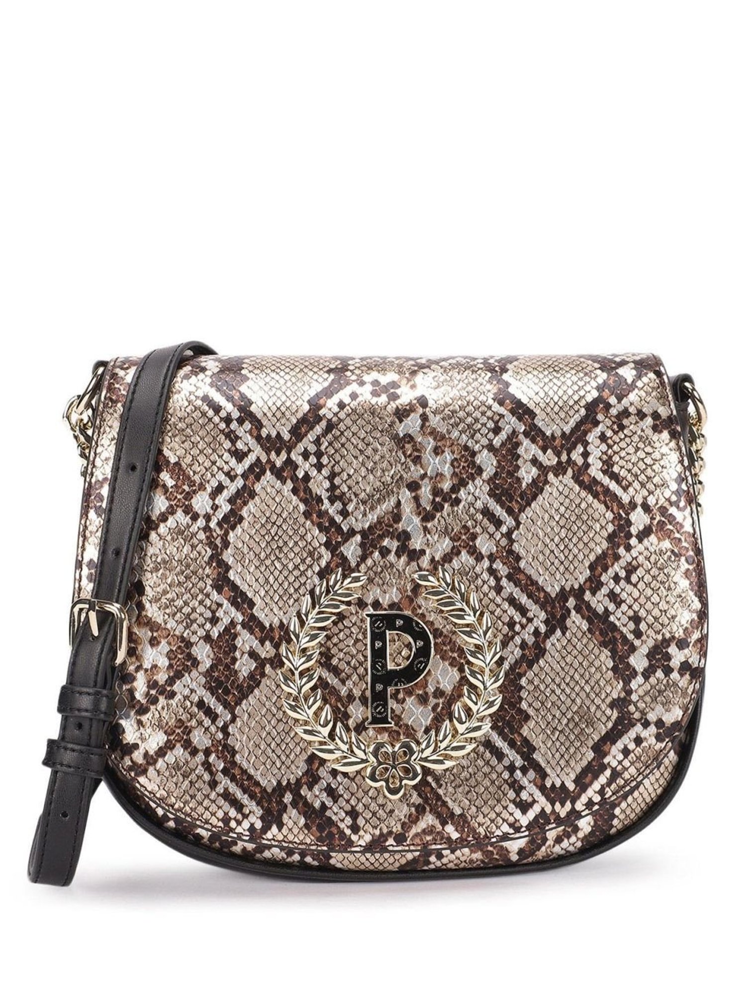 Pollini Brown Soft Animal Effect Medium Cross Body Bag