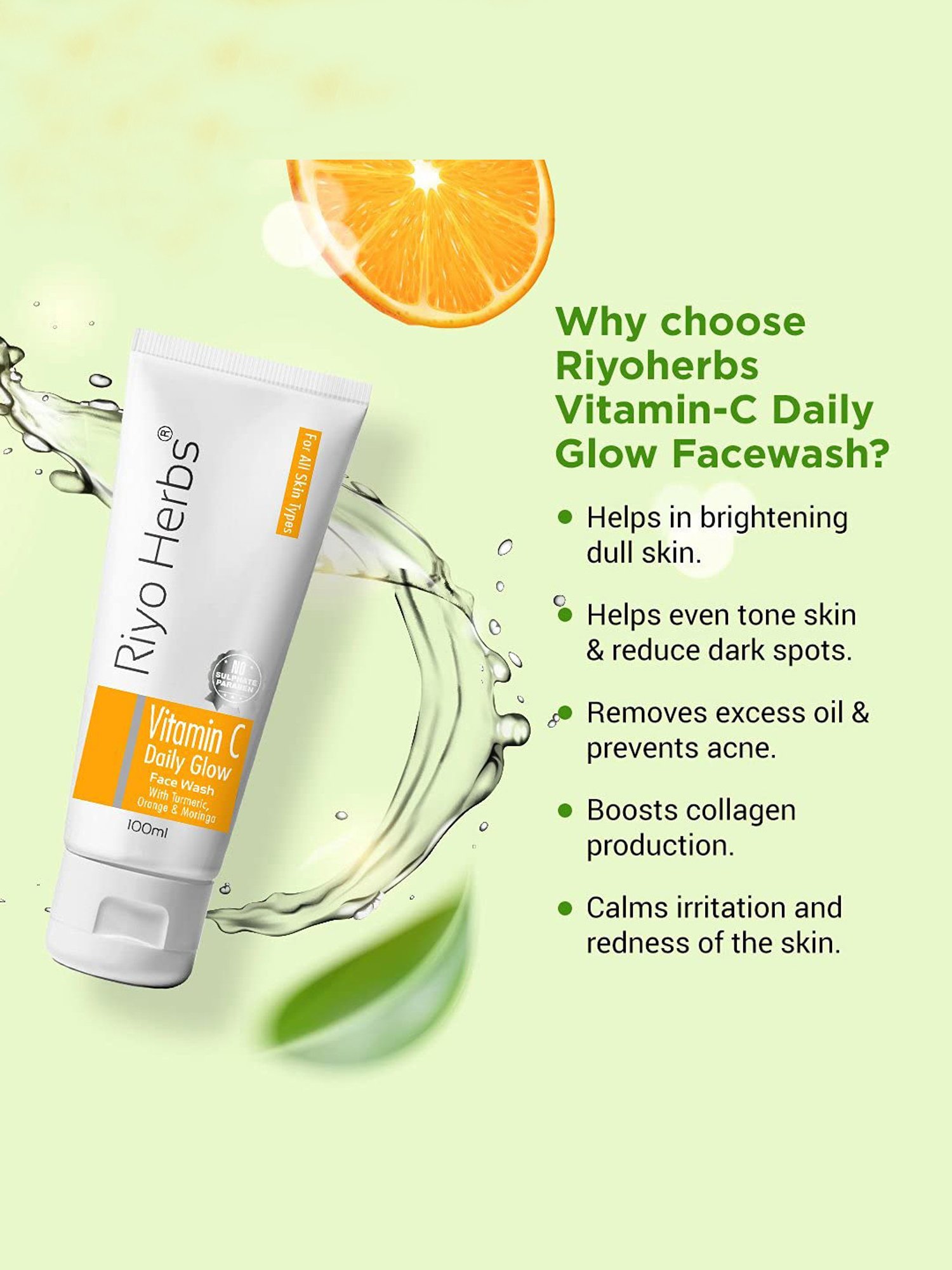 Riyo Herbs Vitamin C Daily Glow Face Wash - 100 ml