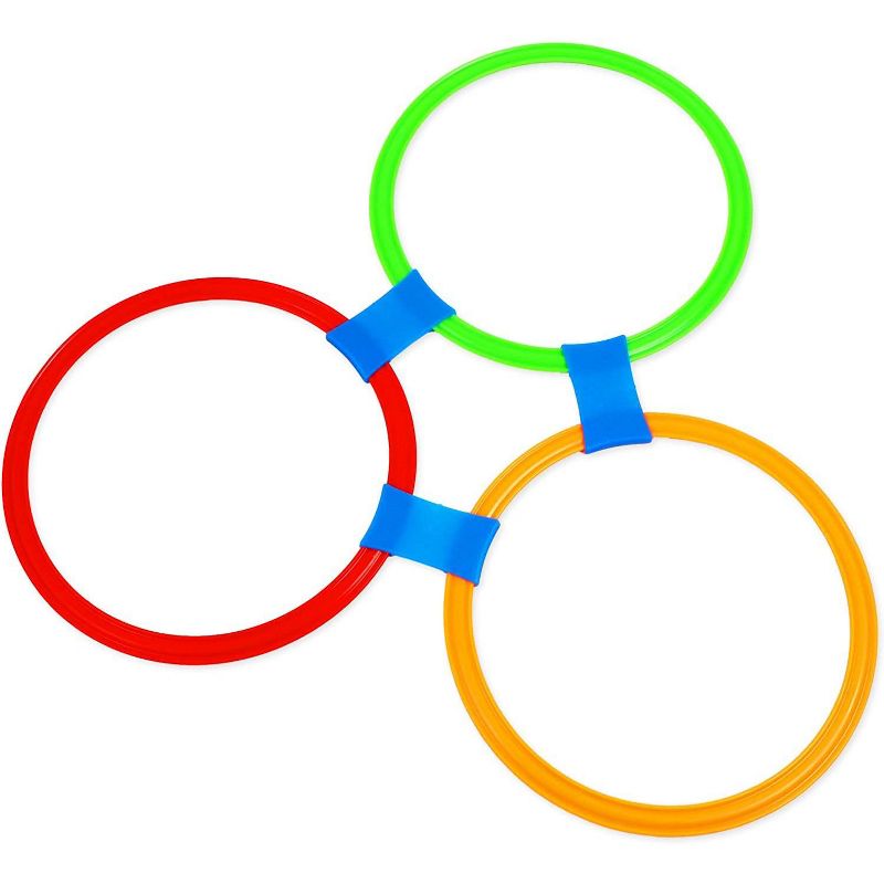 Blue Panda 29 Pieces Hopscotch Outdoor Games for Kids, 10 Rings, 4 Bean Bags, 15 Connectors