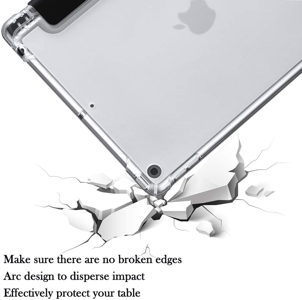 Mazepoly Compatible for Apple iPad 10.2 inch 8th/7th Generation 2020/2019 Case with Apple Pencil Holder, Slim Soft Silicone Smart Trifold Stand Protective Cover Case (Dark Green)