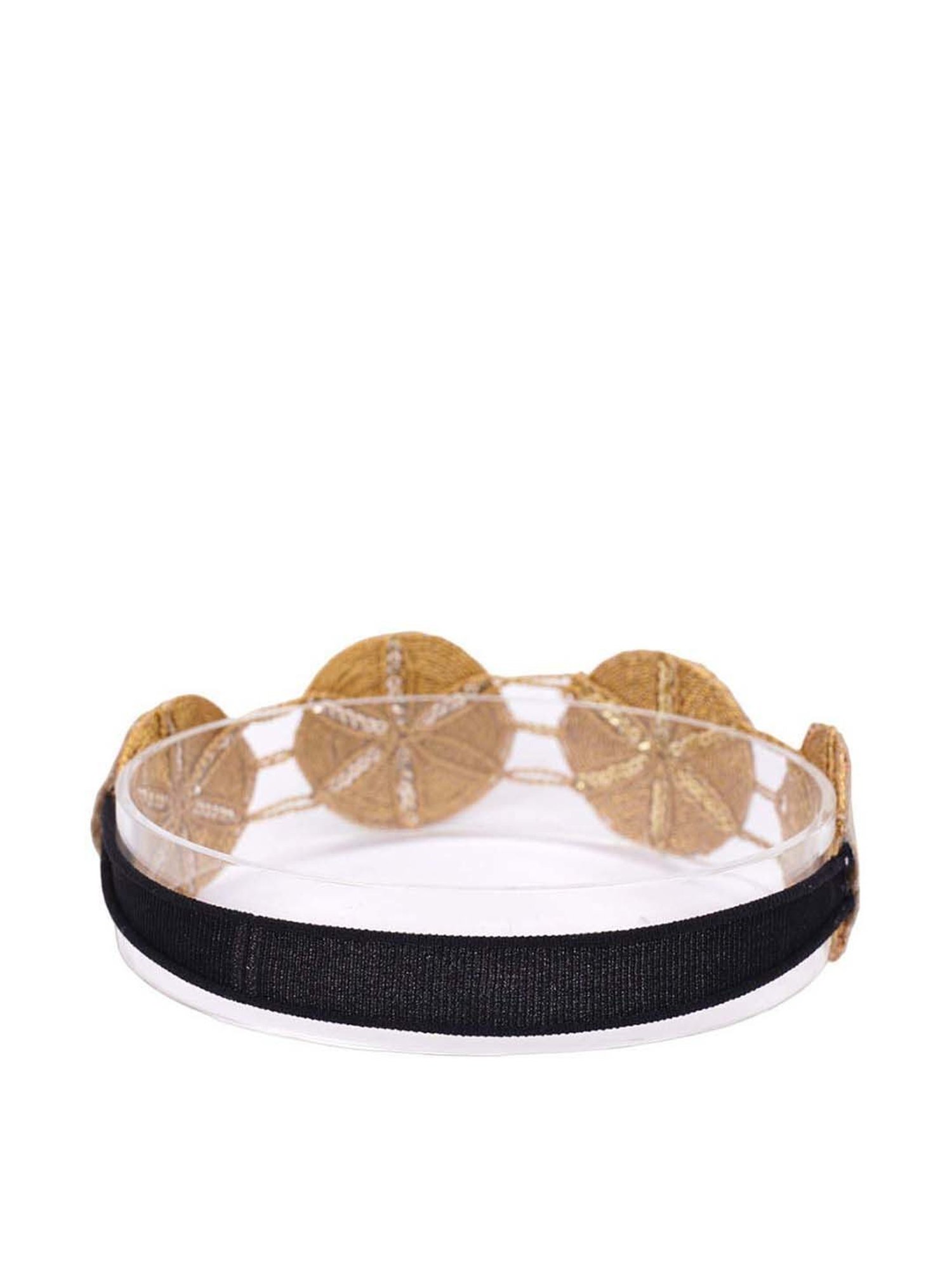 Aditi Wasan Off White Printed Head Bands Pack of 2