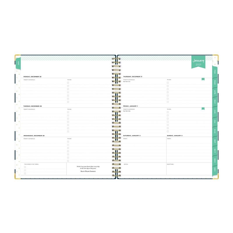 2021 Planner 8.5" x 11" Hard Cover Weekly/Monthly Wirebound Navy Stripe - Day Designer
