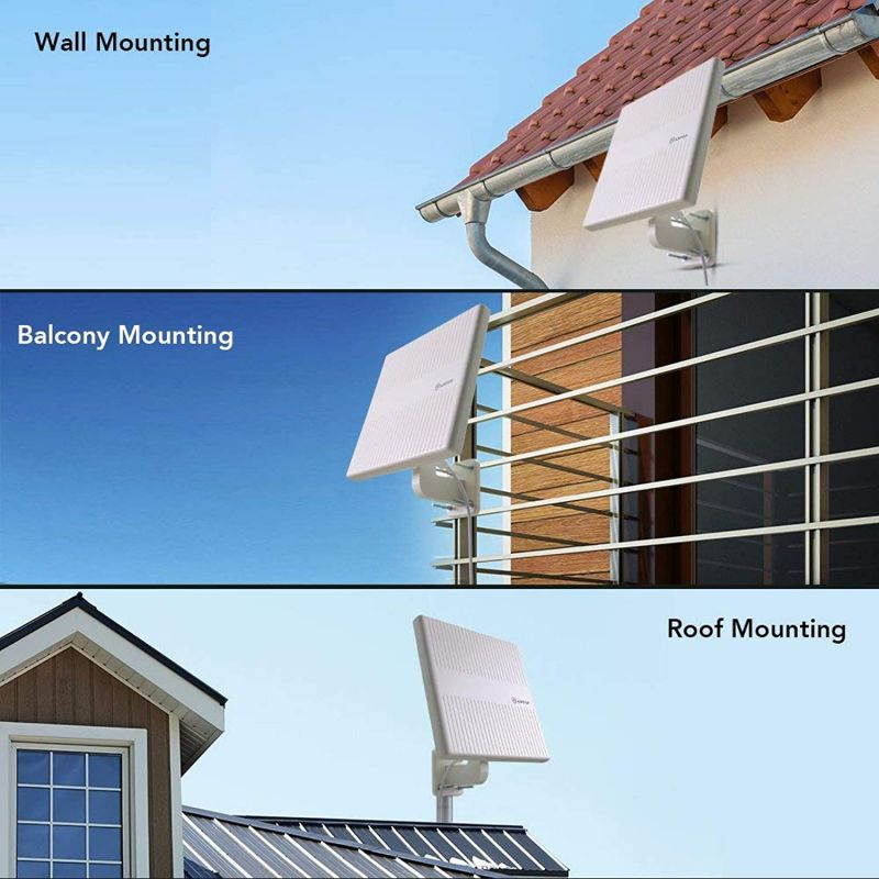 ANTOP Omnidirectional Outdoor TV Antenna, 360&deg; Reception HDTV Antenna 65 Miles with Built-in 4G LTE Filter and Smartpass Amplifier for Indoor,Outdoor,RV,Attic Use, Supports VHF & UHF Signals