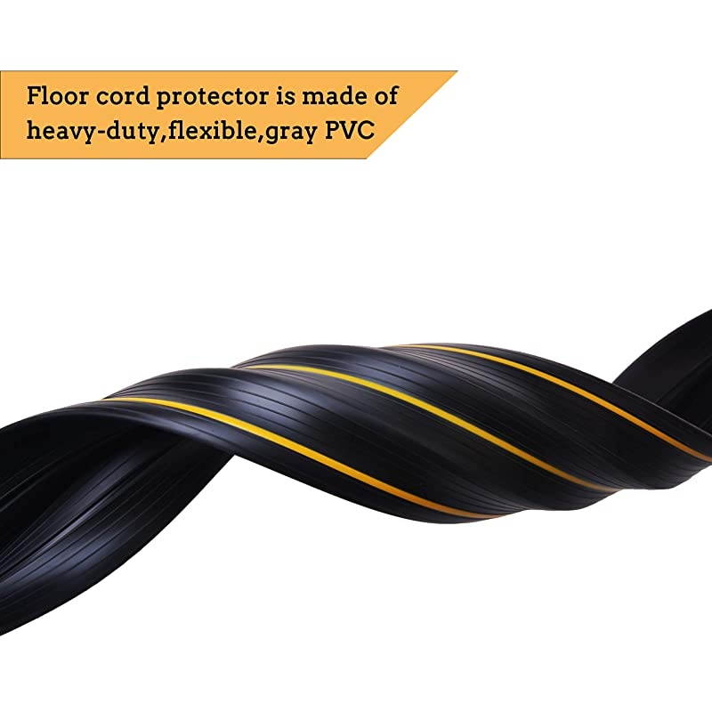 overfloor CordCable Protector 3 Cord Channels Fastening Wire Organizer Easy to Install Black